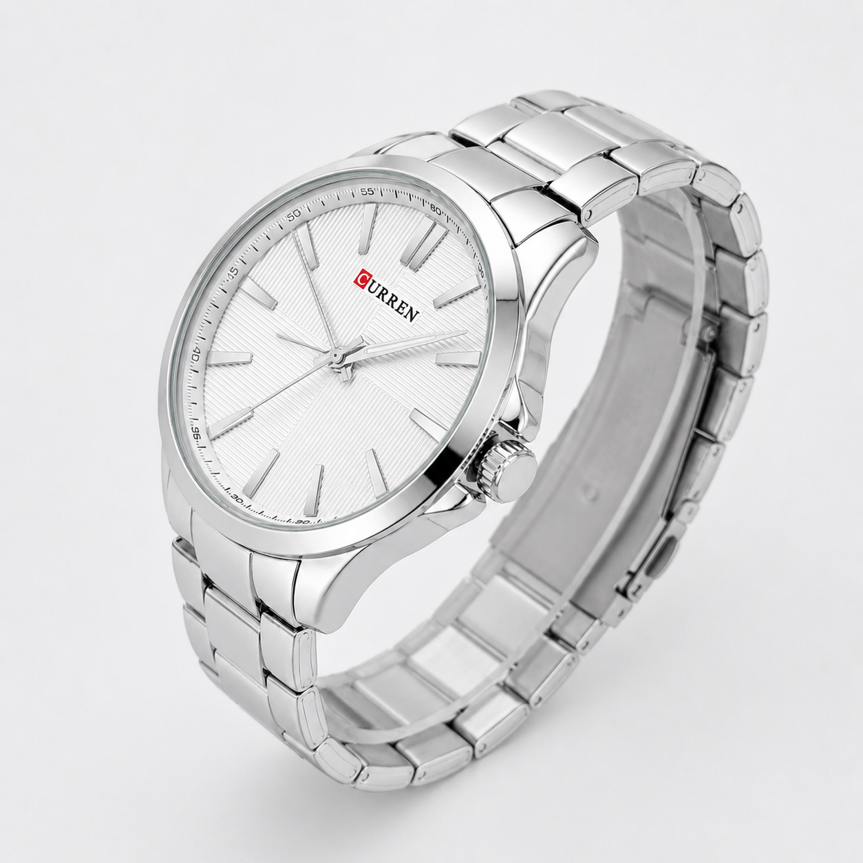 Reloj Curren para caballero 8322-2 Metal plateado con esfera blanca - Imagen 3