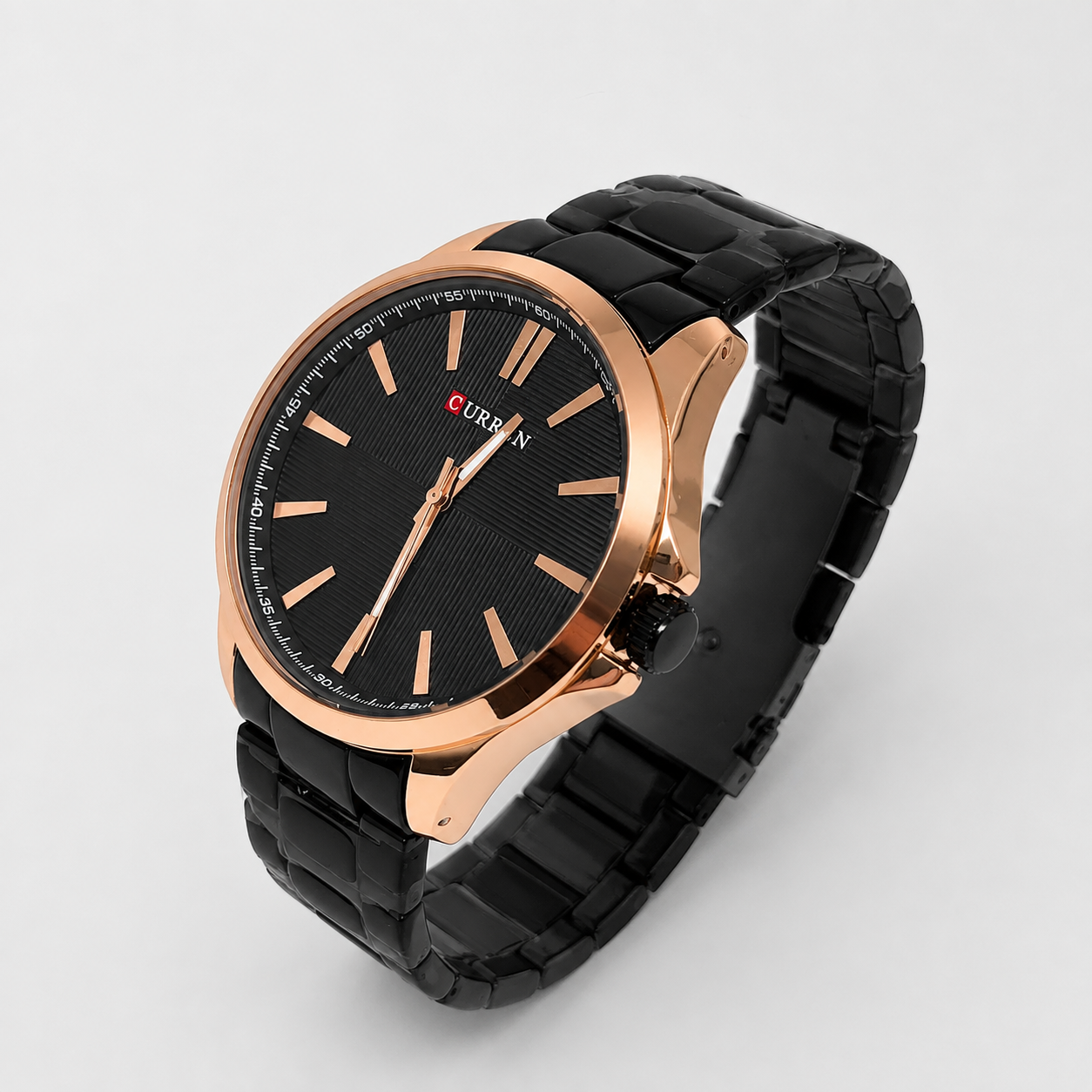 Reloj Curren para caballero 8322-3 Metal negro con detalles dorados - Imagen 3