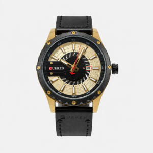 Reloj Curren para caballero 8374-4 Cuero negro con detalles dorados