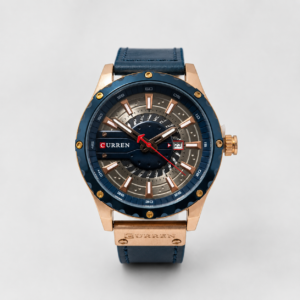 Reloj Curren para caballero 8374-5 Cuero azul con detalles cobre