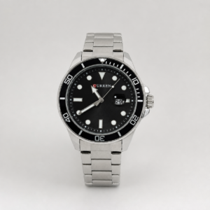 Reloj Curren para caballero 8388-1 Metal plateado con esfera negra