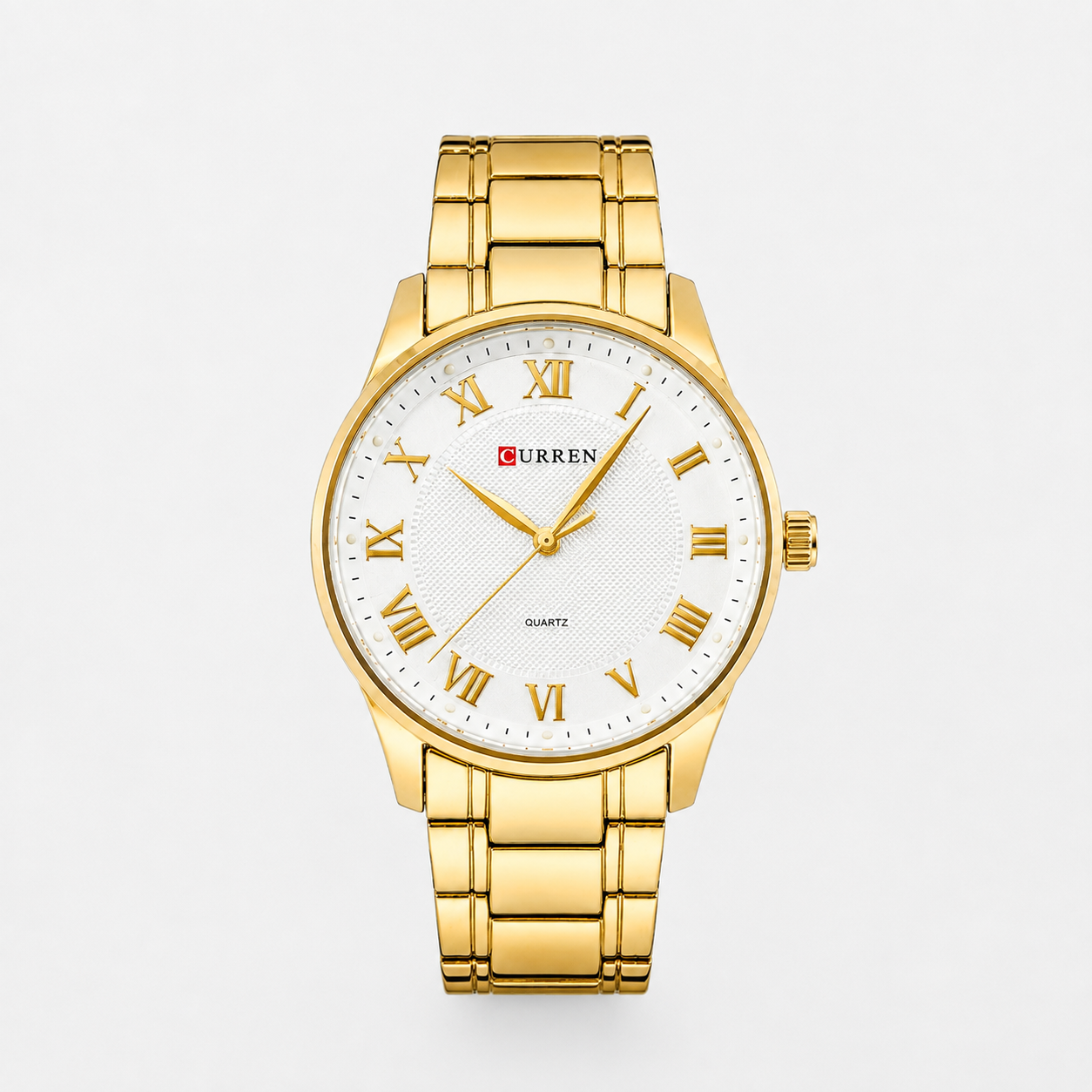 Reloj Curren para caballero 8409-2 Metal dorado con esfera blanca
