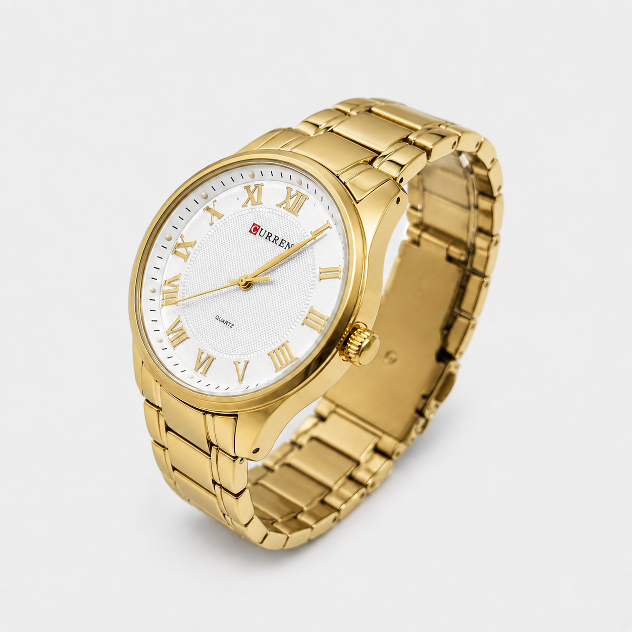 Reloj Curren para caballero 8409-2 Metal dorado con esfera blanca - Imagen 3