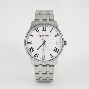 Reloj Curren para caballero 8422-1 Metal plateado con esfera blanca
