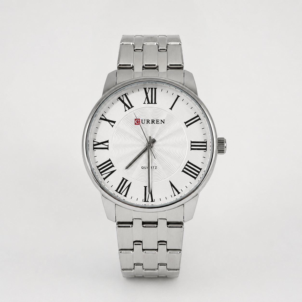 Reloj Curren para caballero 8422-1 Metal plateado con esfera blanca