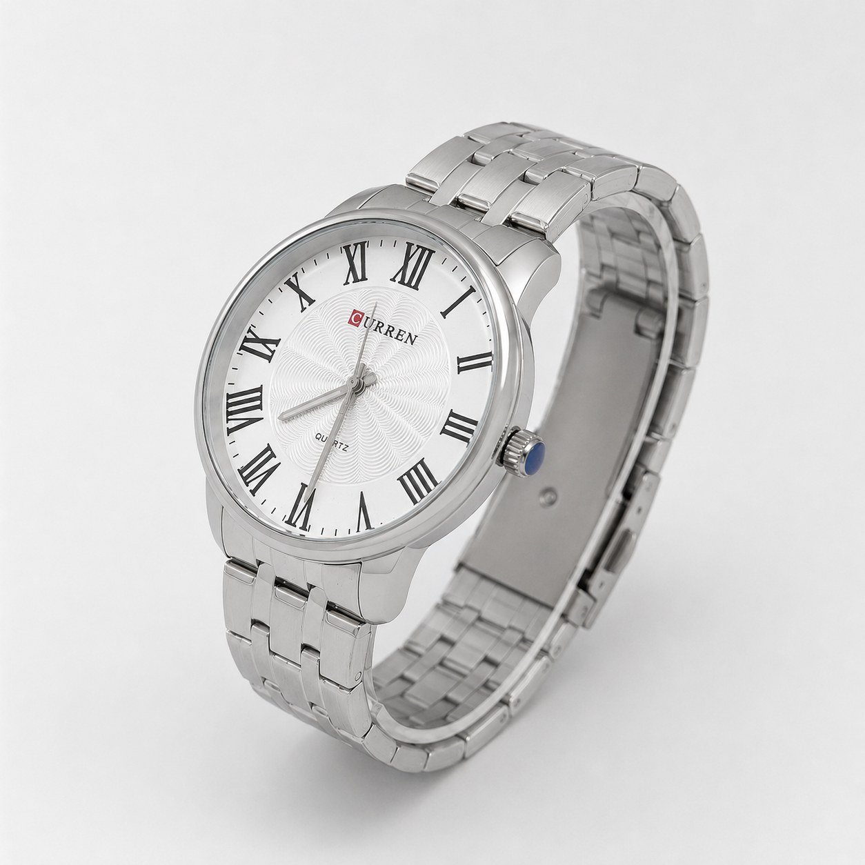 Reloj Curren para caballero 8422-1 Metal plateado con esfera blanca - Imagen 3