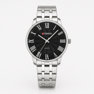 Reloj Curren para caballero 8422-2 Metal plateado con esfera negra