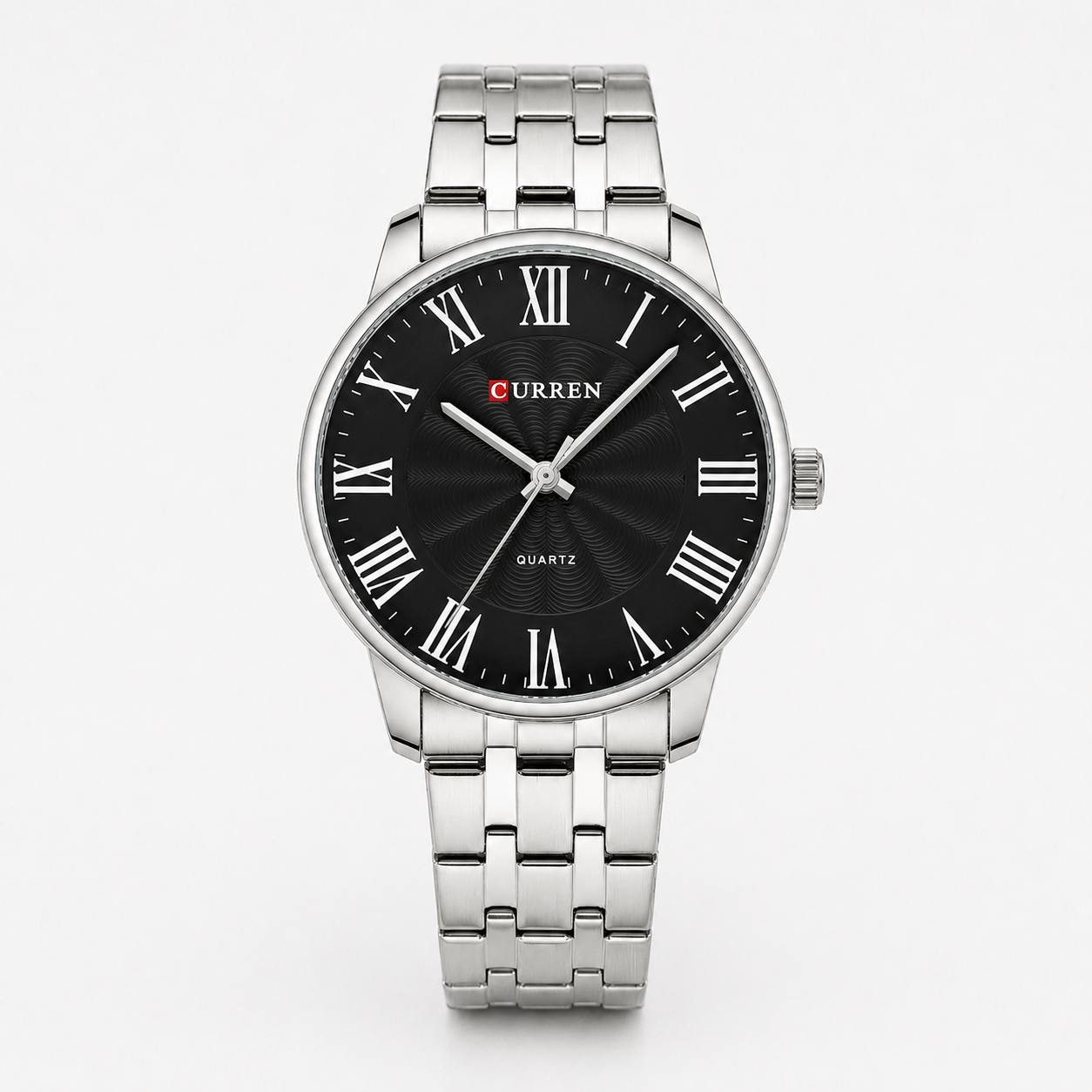 Reloj Curren para caballero 8422-2 Metal plateado con esfera negra