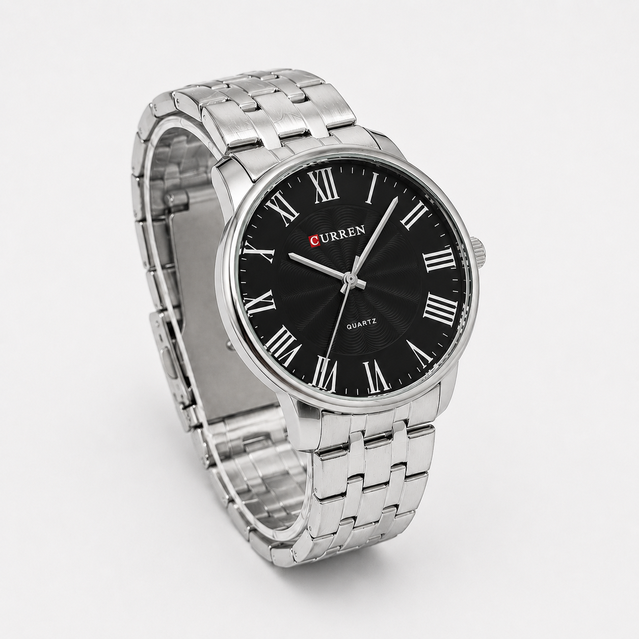 Reloj Curren para caballero 8422-2 Metal plateado con esfera negra - Imagen 2