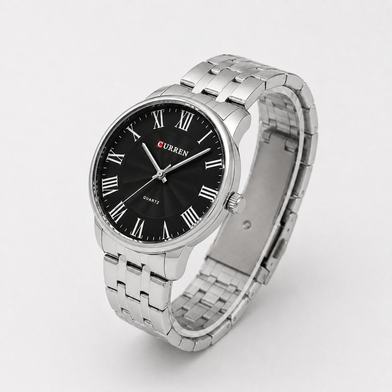 Reloj Curren para caballero 8422-2 Metal plateado con esfera negra - Imagen 3