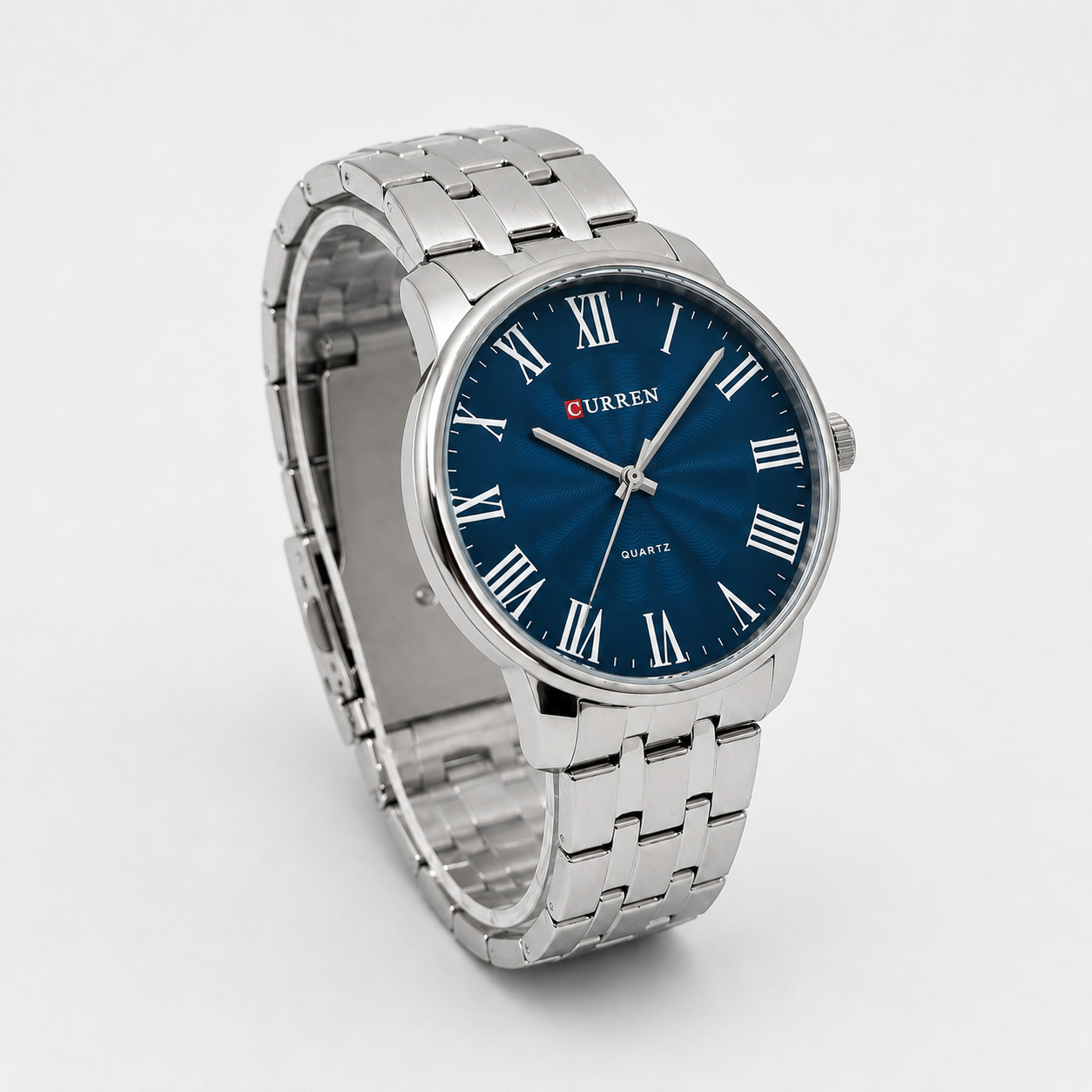 Reloj Curren para caballero 8422-3 Metal plateado con esfera azul - Imagen 2