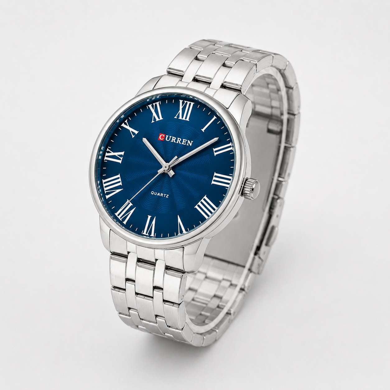Reloj Curren para caballero 8422-3 Metal plateado con esfera azul - Imagen 3