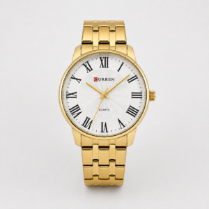 Reloj Curren para caballero 8422-5 Metal dorado con esfera blanca
