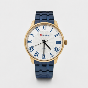 Reloj Curren para caballero 8422-6 Metal azul con detalles cobre y esfera blanca