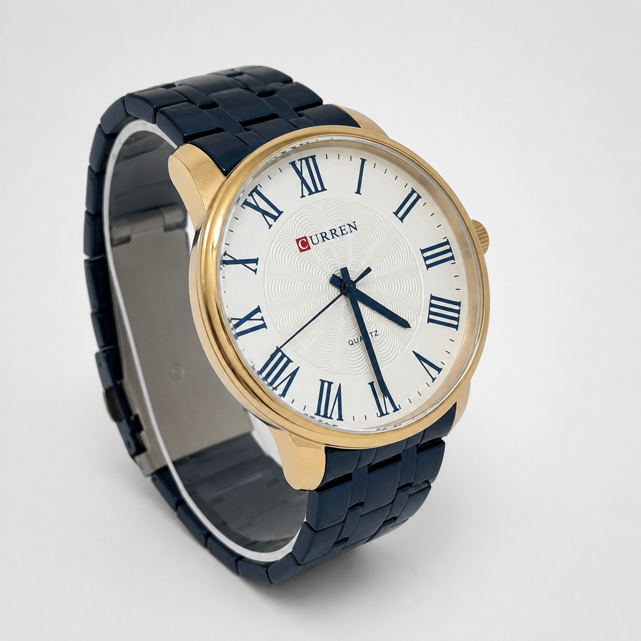 Reloj Curren para caballero 8422-6 Metal azul con detalles cobre y esfera blanca - Imagen 3