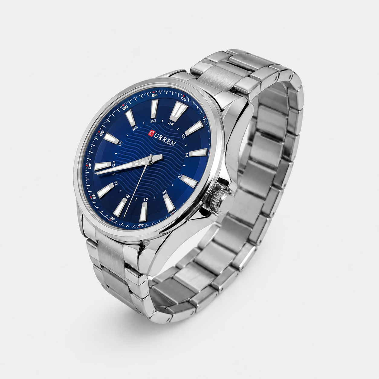 Reloj Curren para caballero 8424-1 Metal plateado con esfera azul - Imagen 2