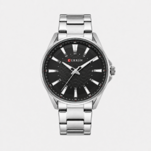 Reloj Curren para caballero 8424-2 Metal plateado con esfera negra
