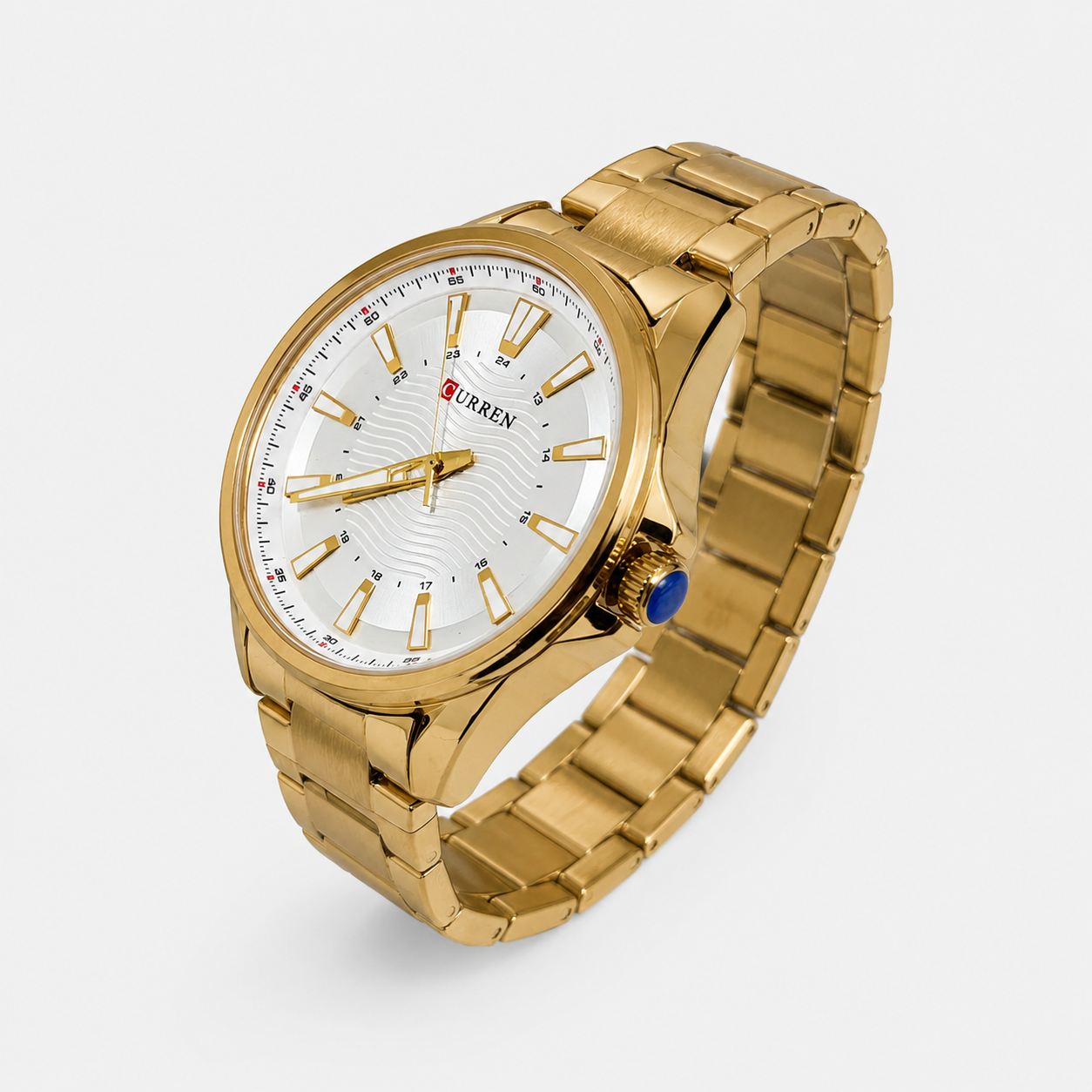 Reloj Curren para caballero 8424-3 Metal dorado con esfera blanca - Imagen 2