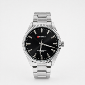 Reloj Curren para caballero 8425-1 Metal plateado con esfera negra