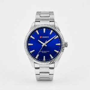 Reloj Curren para caballero 8425-2 Metal plateado con esfera azul