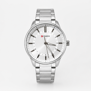 Reloj Curren para caballero 8430-1 Metal plateado con esfera blanca