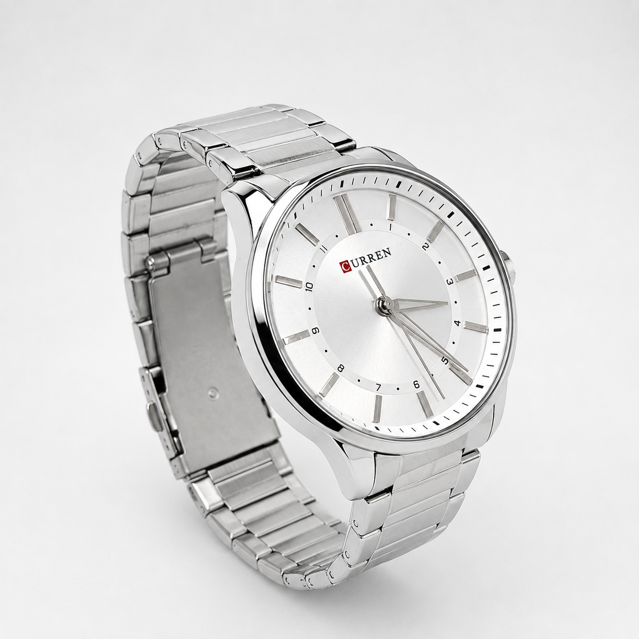Reloj Curren para caballero 8430-1 Metal plateado con esfera blanca - Imagen 2