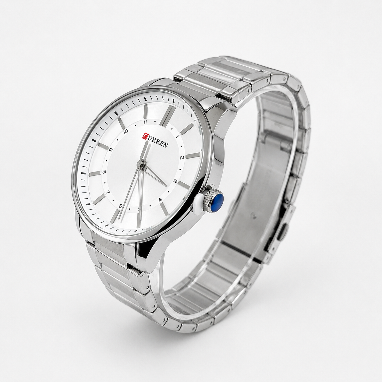 Reloj Curren para caballero 8430-1 Metal plateado con esfera blanca - Imagen 3