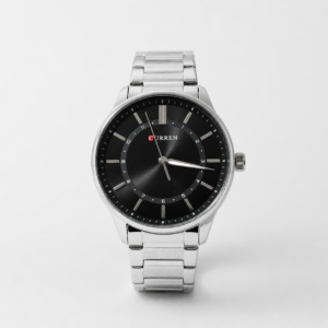 Reloj Curren para caballero 8430-2 Metal plateado con esfera negra