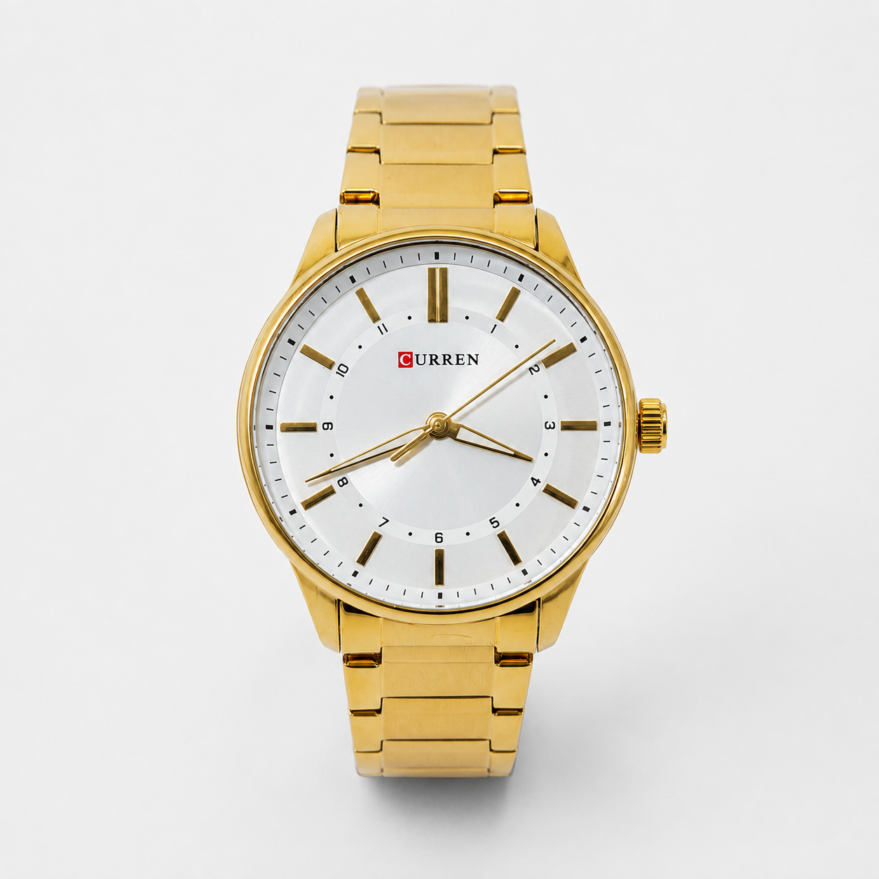 Reloj Curren para caballero 8430-4 Metal dorado con esfera blanca