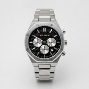 Reloj Curren para caballero 8440-2 Metal plateado con esfera negra
