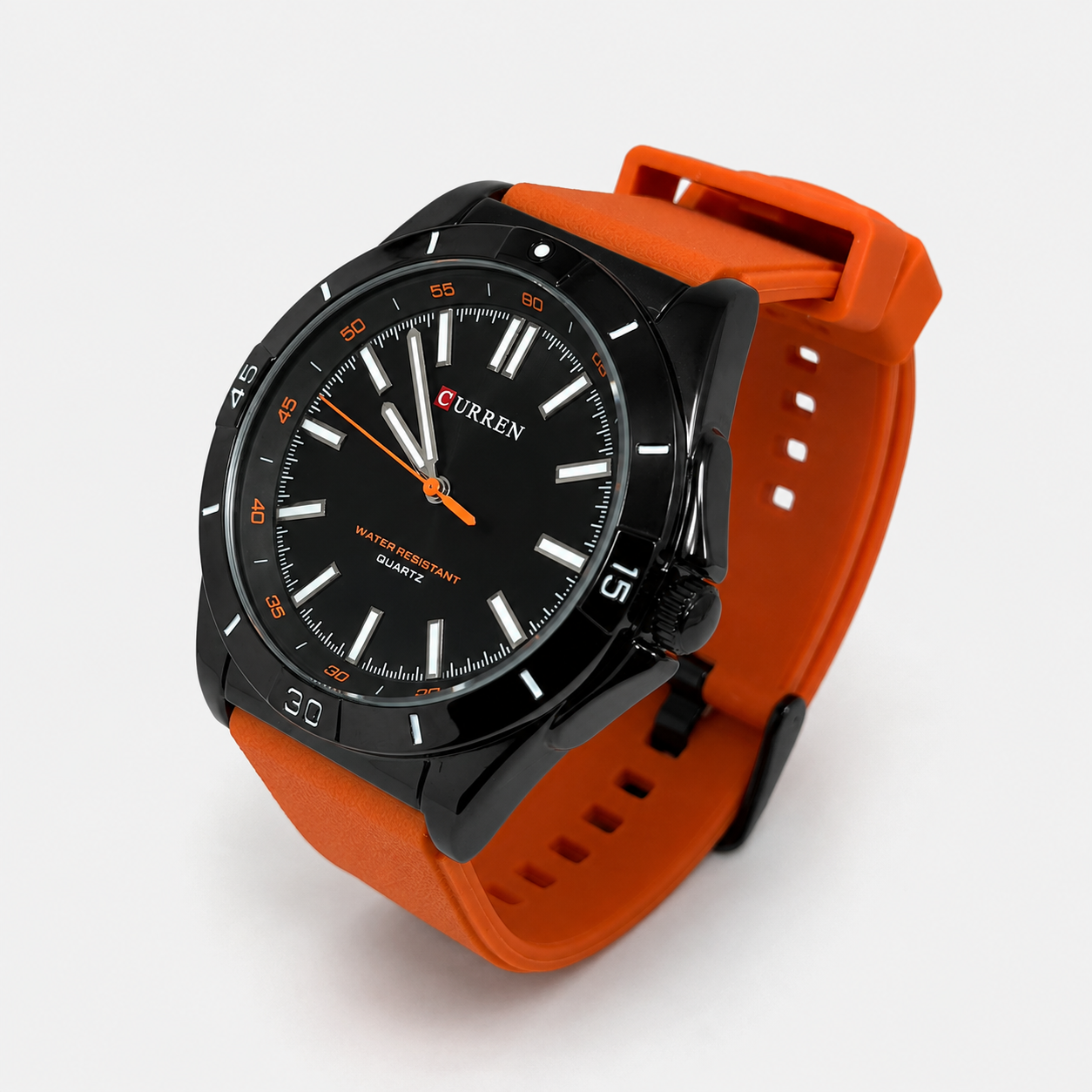 Reloj Curren para caballero 8449-4 Resina naranja con esfera negra - Imagen 3