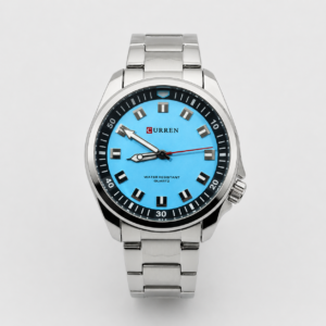 Reloj Curren para caballero 8451-4 Metal plateado con esfera celeste