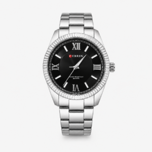 Reloj Curren para caballero 8453-1 Metal plateado con esfera negra