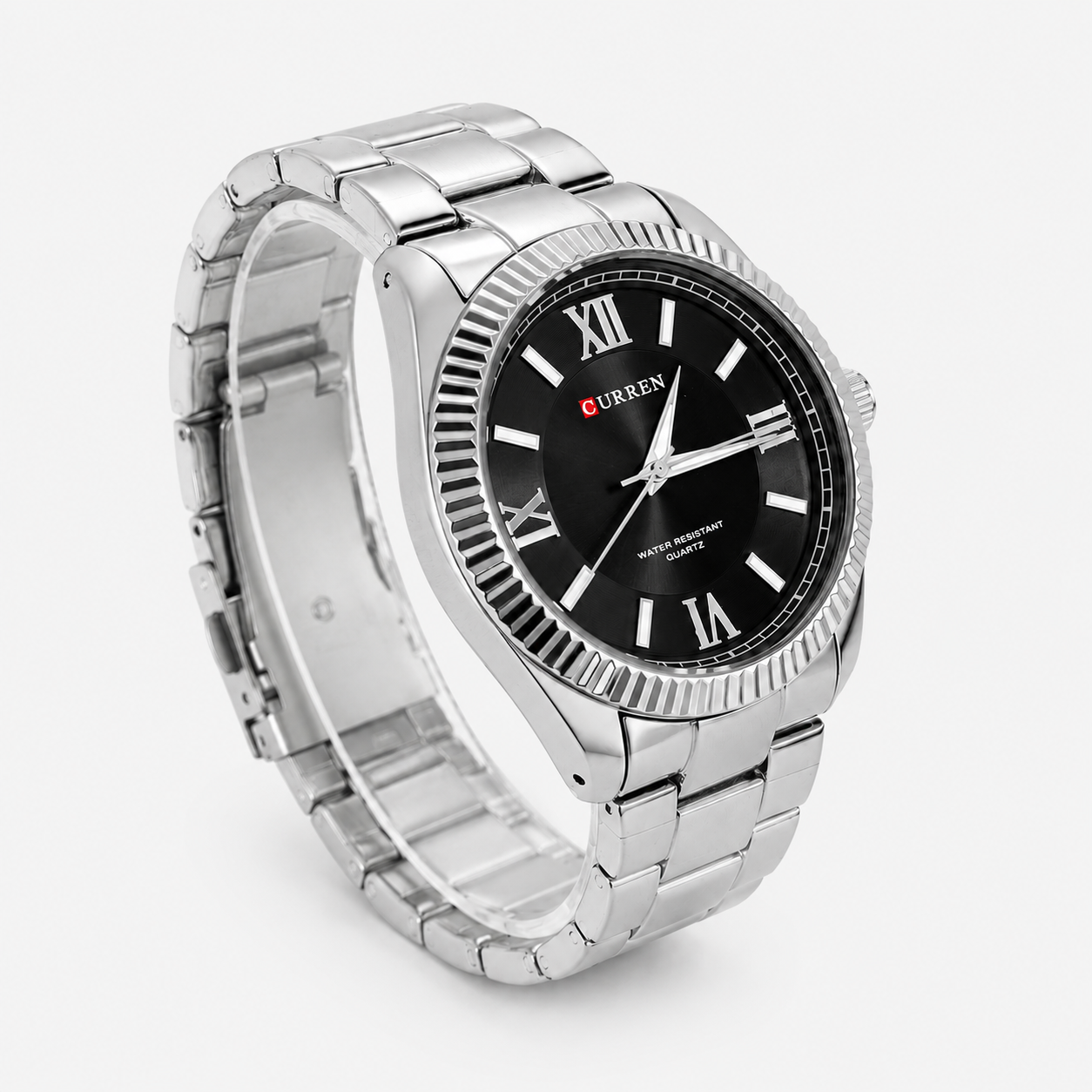 Reloj Curren para caballero 8453-1 Metal plateado con esfera negra - Imagen 2