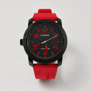 Reloj Curren para caballero 8454-3 Resina rojo con esfera negra