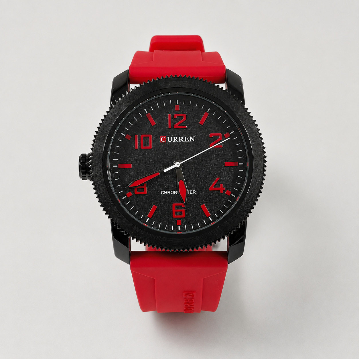 Reloj Curren para caballero 8454-3 Resina rojo con esfera negra