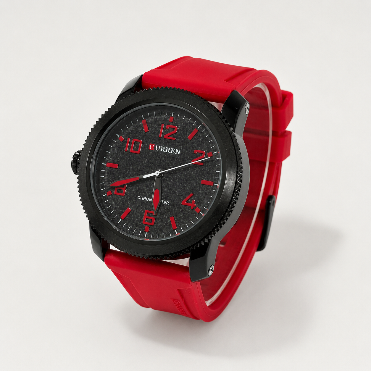 Reloj Curren para caballero 8454-3 Resina rojo con esfera negra - Imagen 3