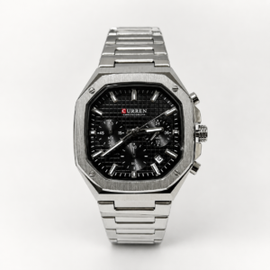 Reloj Curren para caballero 8459-2 Metal plateado con esfera negra