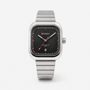 Reloj Curren para caballero 8460-1 Metal plateado con esfera negra