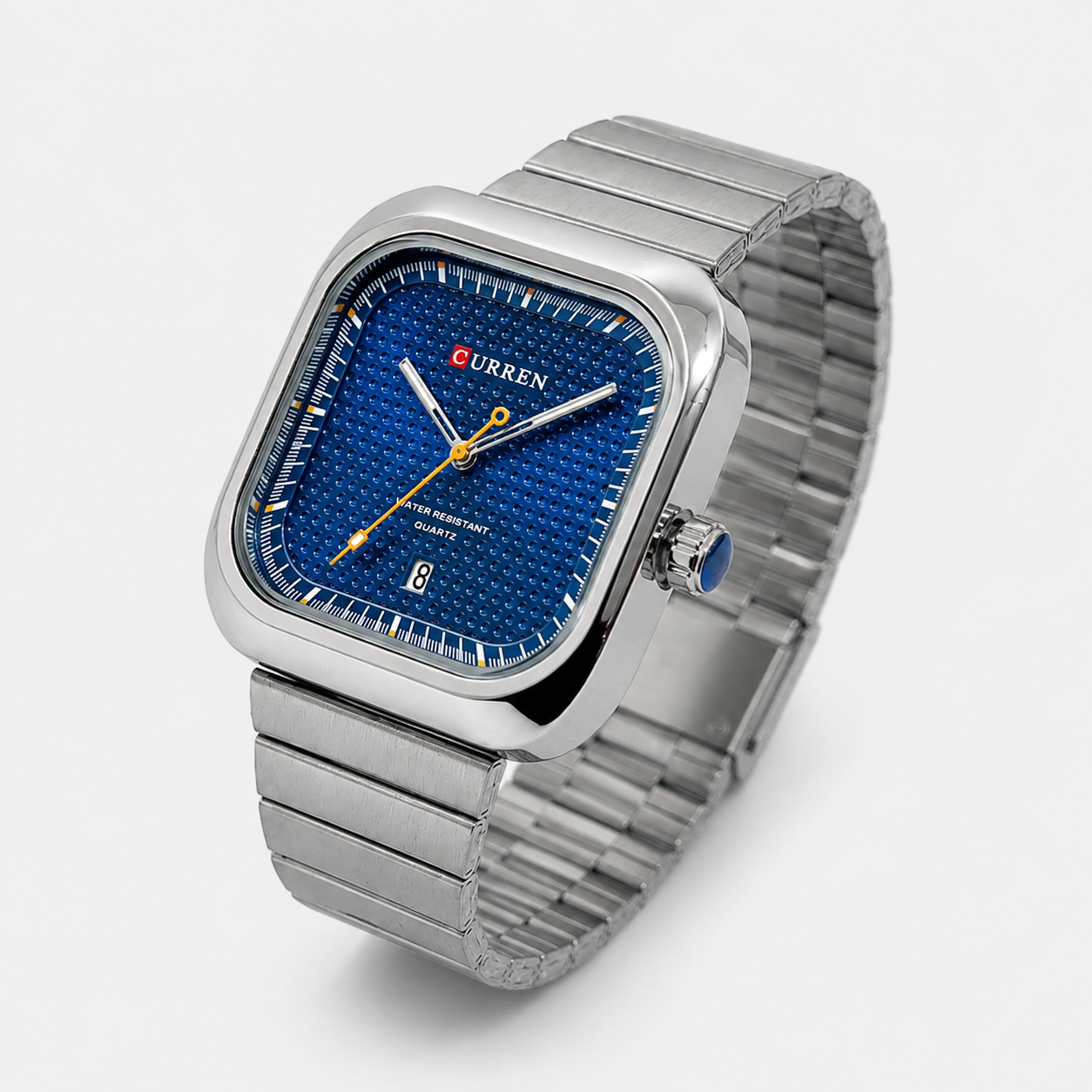 Reloj Curren para caballero 8460-3 Metal plateado con esfera azul - Imagen 2