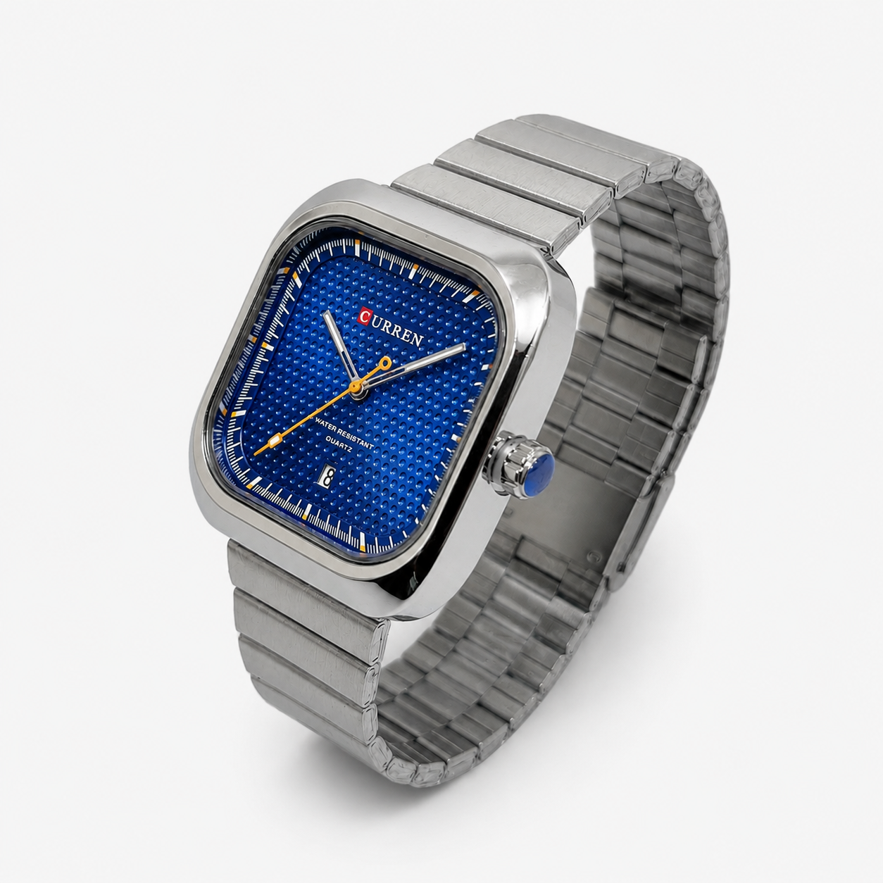 Reloj Curren para caballero 8460-3 Metal plateado con esfera azul - Imagen 3