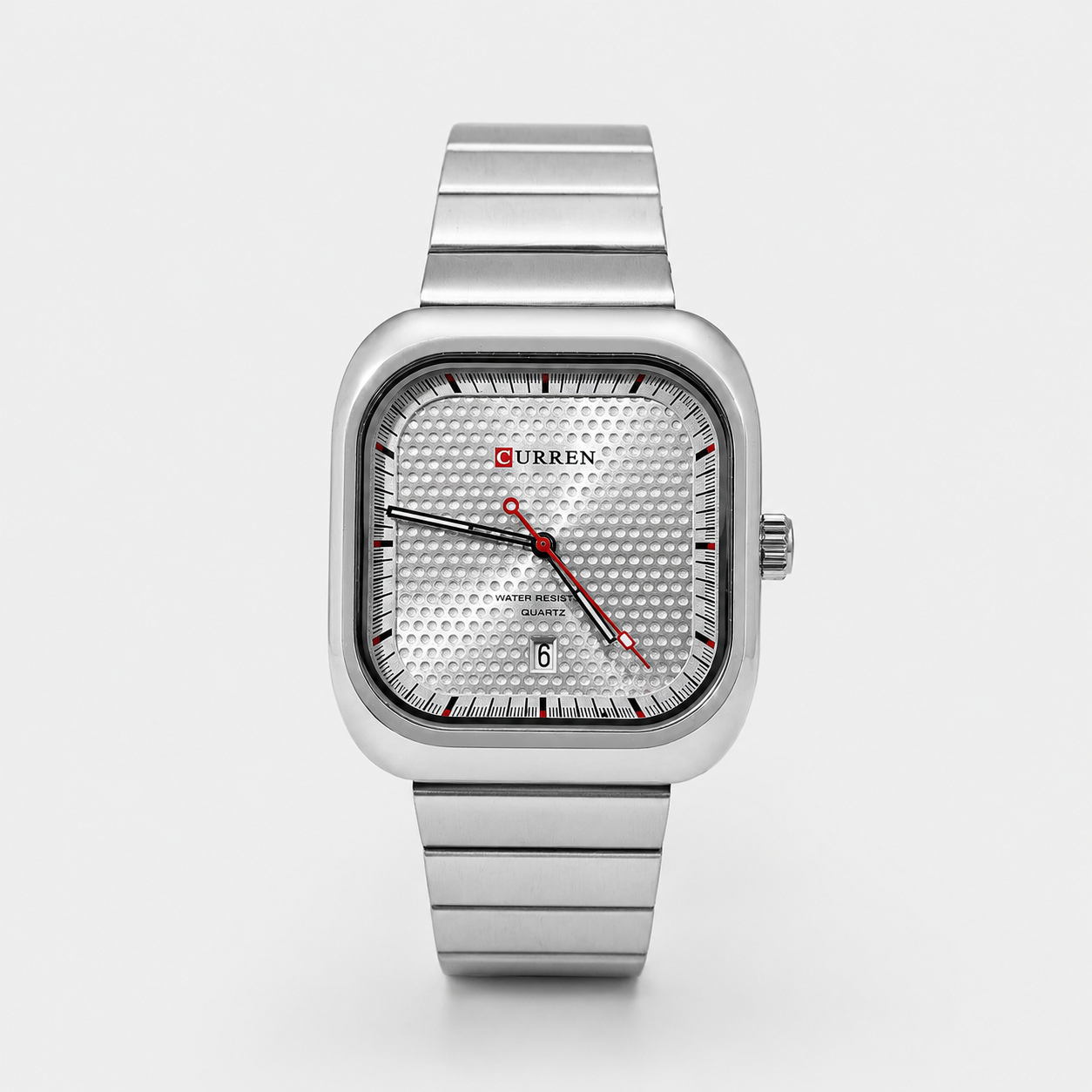 Reloj Curren para caballero 8460-4 Metal plateado con esfera blanca