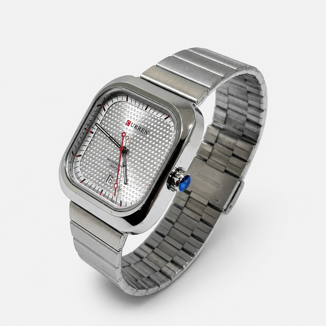 Reloj Curren para caballero 8460-4 Metal plateado con esfera blanca - Imagen 3