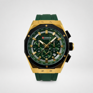 Reloj Curren para caballero 8464-3 Resina verde con detalles dorados
