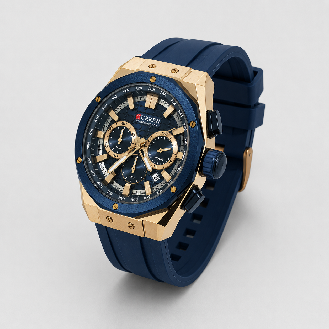 Reloj Curren para caballero 8464-4 Resina azul oscuro con detalles cobre - Imagen 2