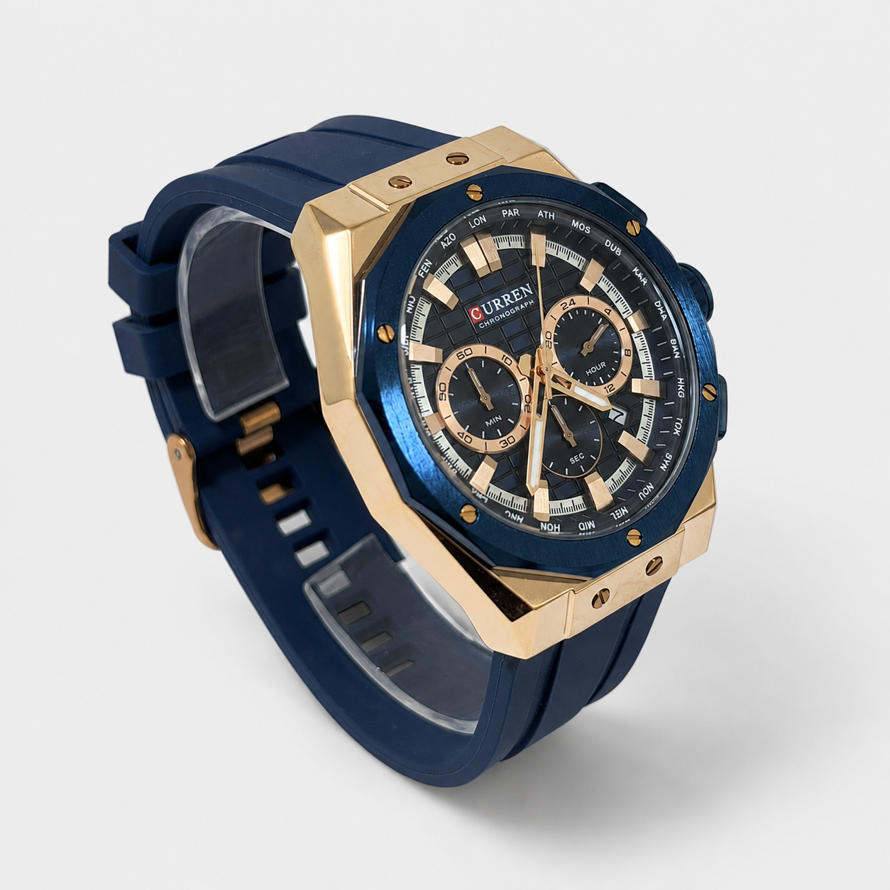 Reloj Curren para caballero 8464-4 Resina azul oscuro con detalles cobre - Imagen 3