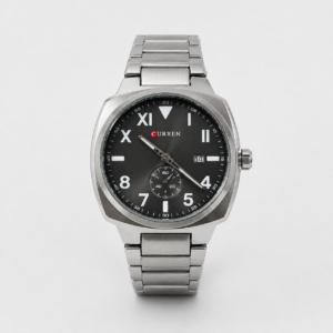 Reloj Curren para caballero 8472-1 Metal plateado con esfera negra