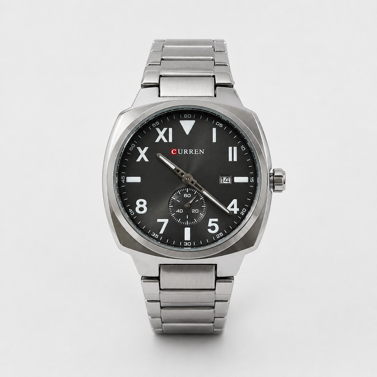 Reloj Curren para caballero 8472-1 Metal plateado con esfera negra