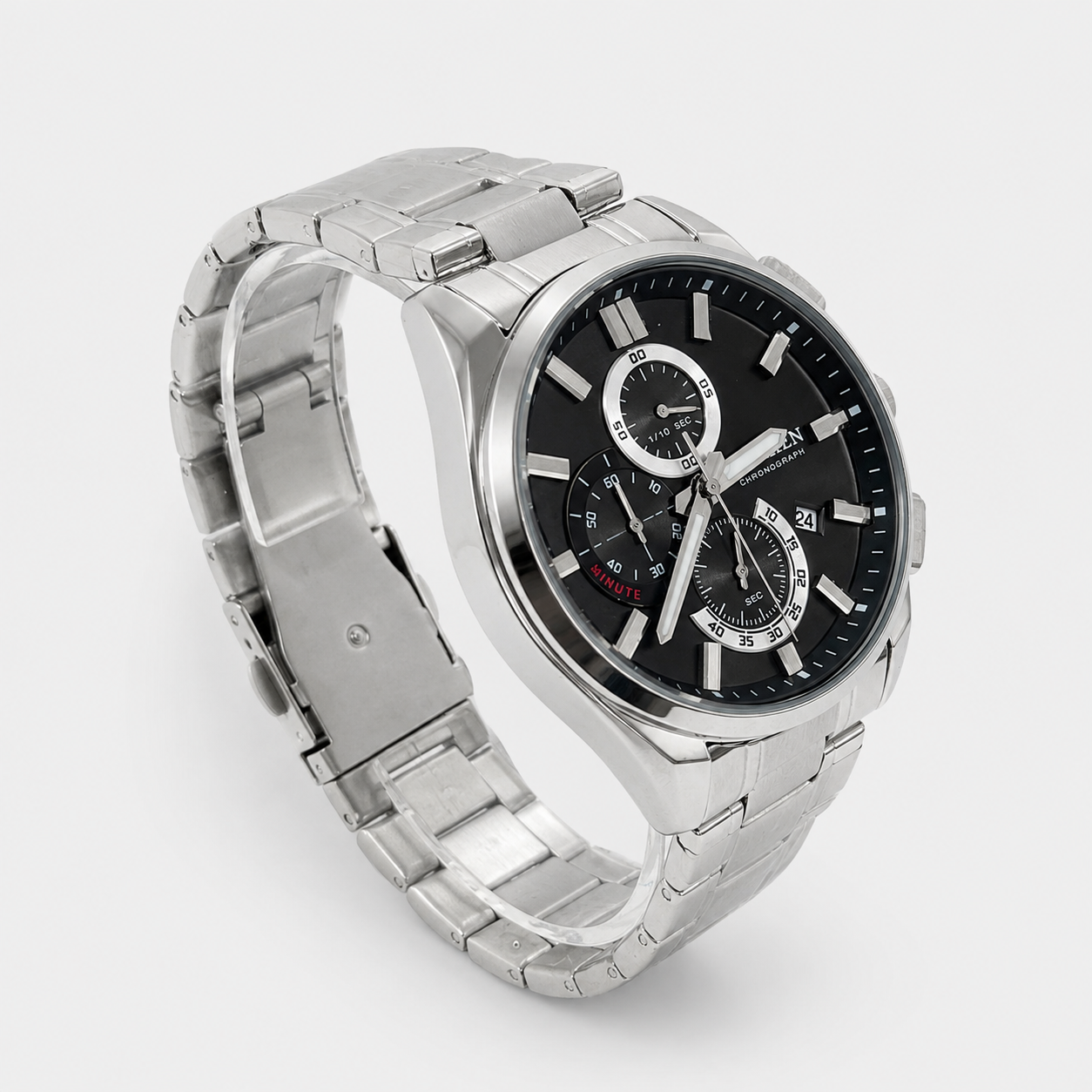 Reloj Curren para caballero 8475-1 Metal plateado con esfera negra - Imagen 2