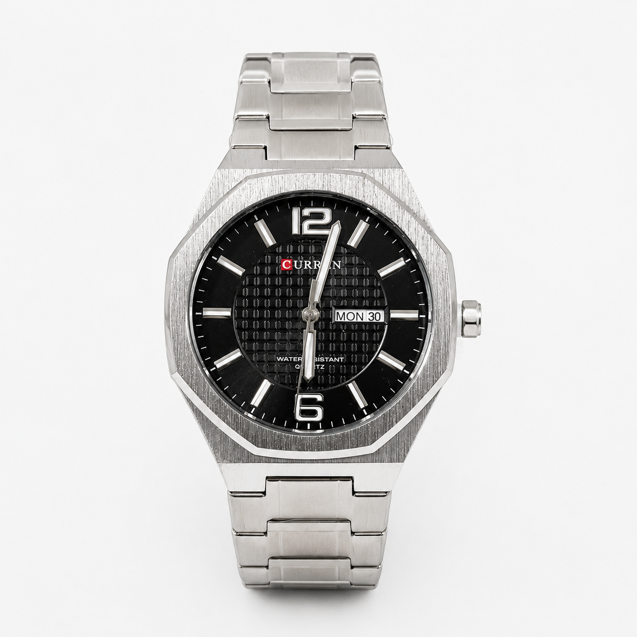 Reloj Curren para caballero 8476-1 Metal plateado con esfera negra
